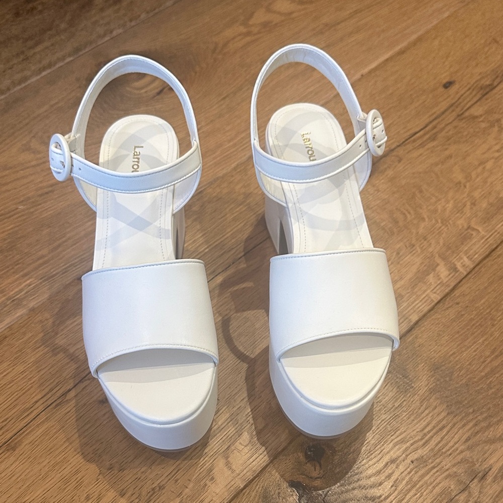 Larroude White Platform Sandals - image 1
